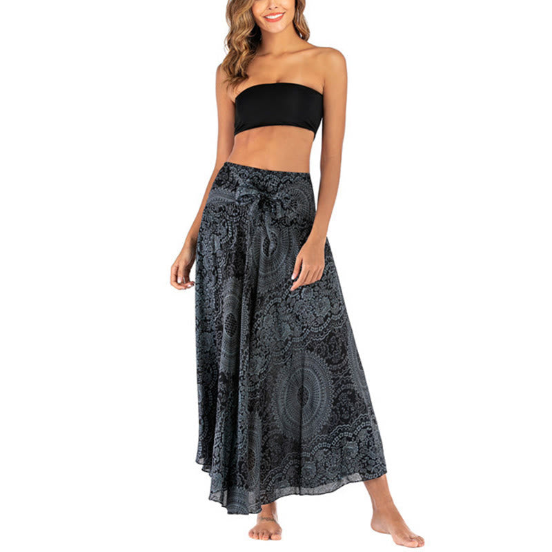 Buddha Stones Two Style Wear Boho Compass Rose Flower Skirt Dress - image 44