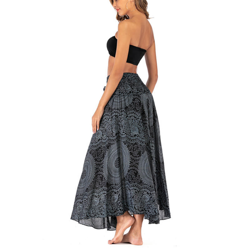 Buddha Stones Two Style Wear Boho Compass Rose Flower Skirt Dress - image 46