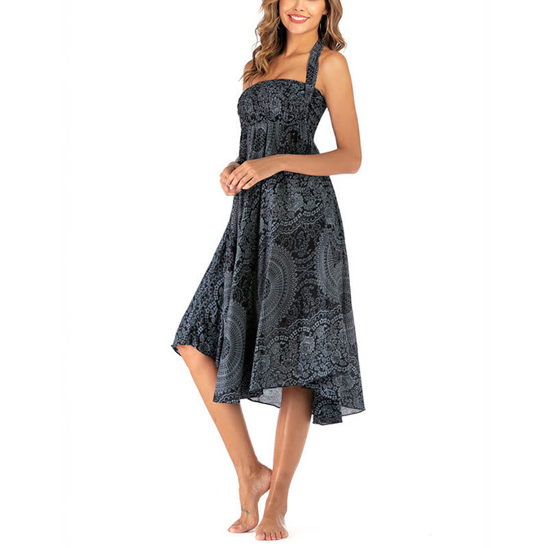 Buddha Stones Two Style Wear Boho Compass Rose Flower Skirt Dress - image 47