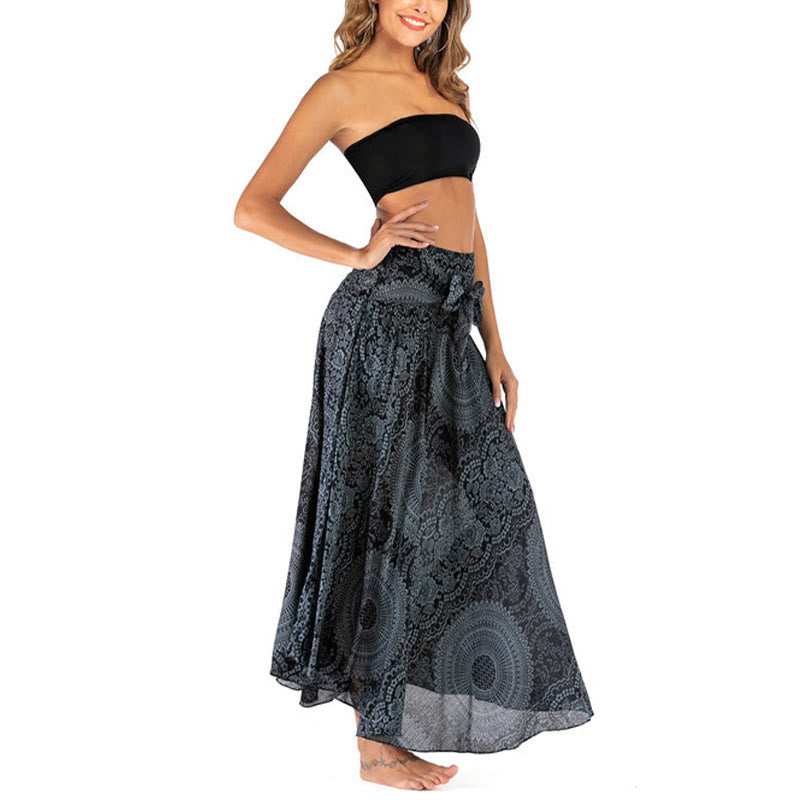 Buddha Stones Two Style Wear Boho Compass Rose Flower Skirt Dress - image 45