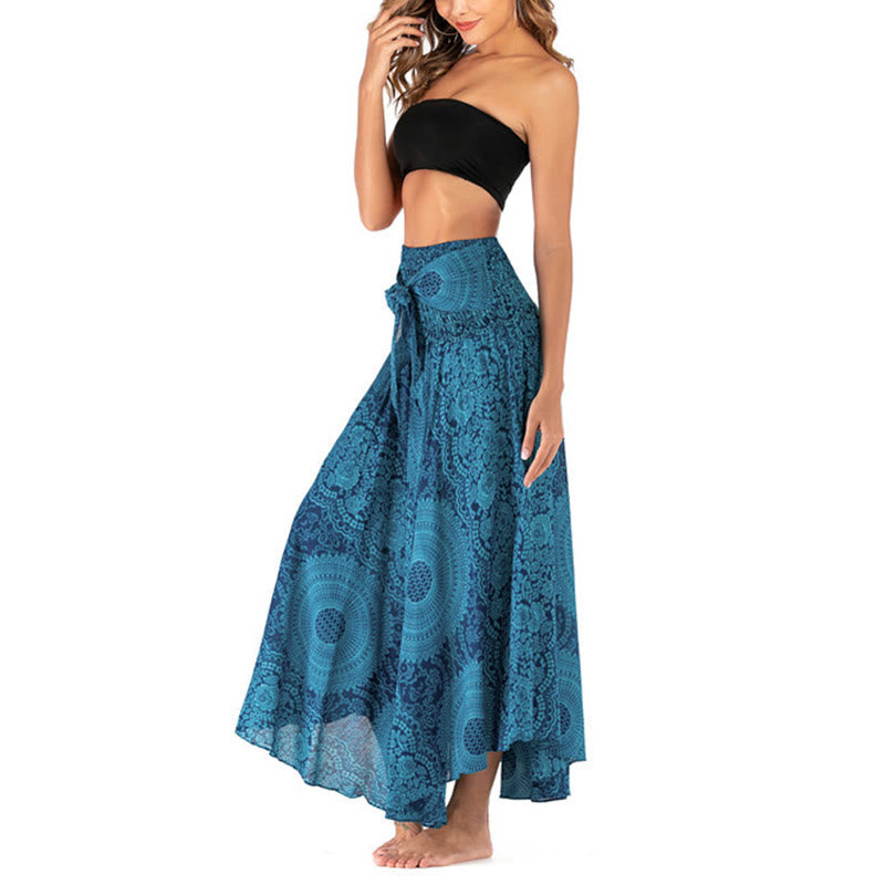 Buddha Stones Two Style Wear Boho Compass Rose Flower Skirt Dress - image 16