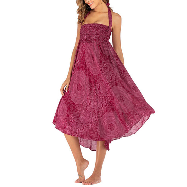 Buddha Stones Two Style Wear Boho Compass Rose Flower Skirt Dress - image 23