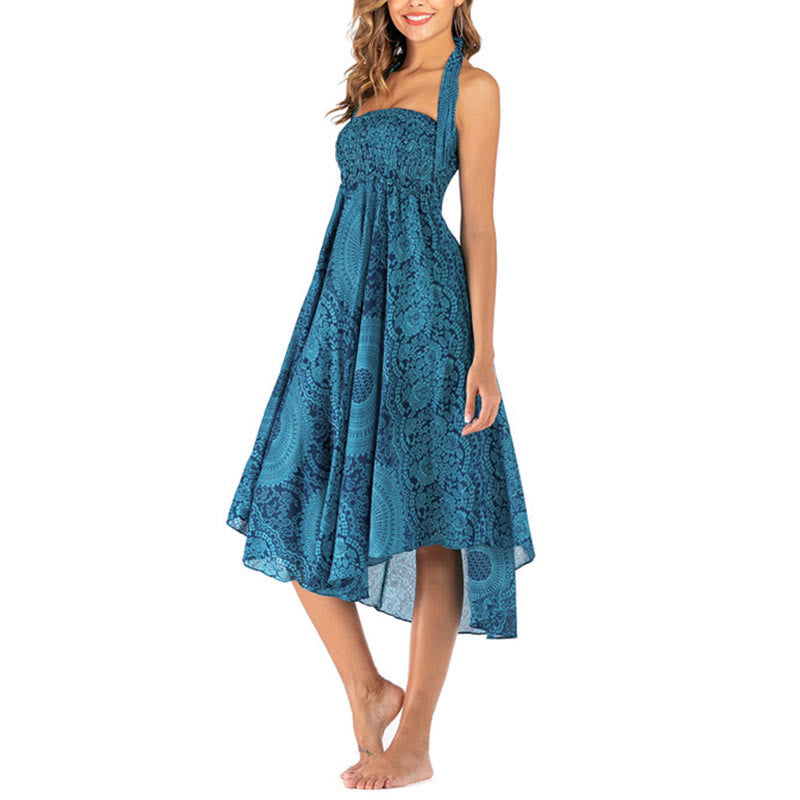 Buddha Stones Two Style Wear Boho Compass Rose Flower Skirt Dress - image 14