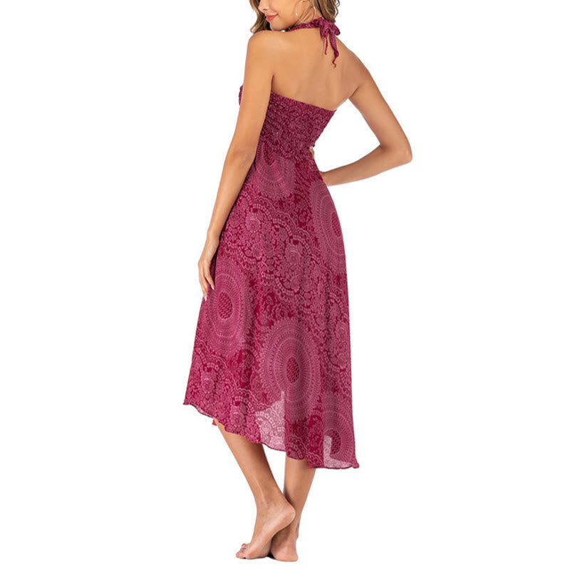 Buddha Stones Two Style Wear Boho Compass Rose Flower Skirt Dress - image 30