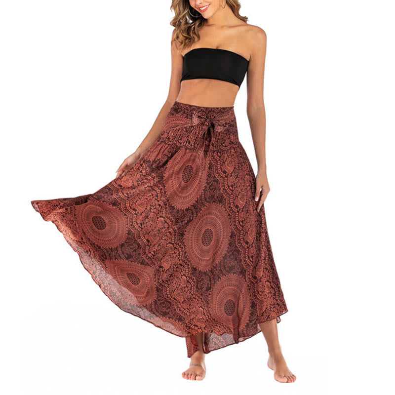 Buddha Stones Two Style Wear Boho Compass Rose Flower Skirt Dress - image 33