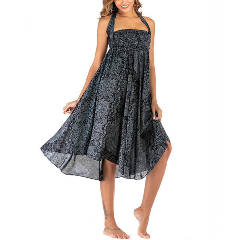 Buddha Stones Two Style Wear Boho Compass Rose Flower Skirt Dress - image 43