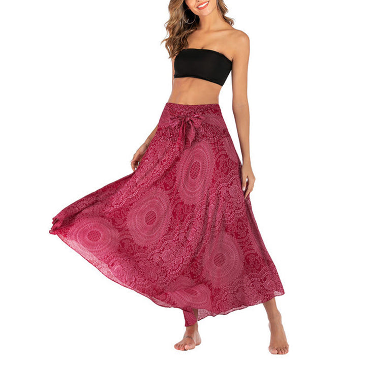 Buddha Stones Two Style Wear Boho Compass Rose Flower Skirt Dress - image 22