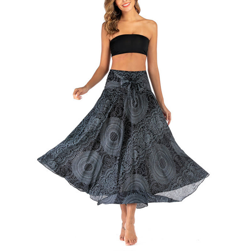 Buddha Stones Two Style Wear Boho Compass Rose Flower Skirt Dress - image 42