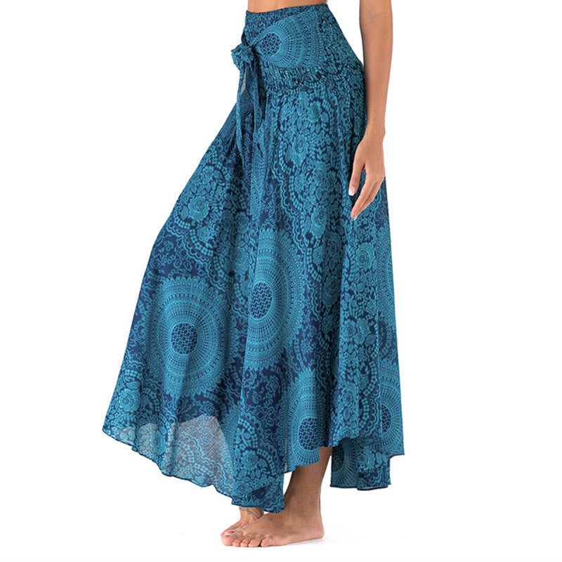 Buddha Stones Two Style Wear Boho Compass Rose Flower Skirt Dress - LightSkyBlue - US4-12，UK/AU8-16，EU36-44 (F) - image 11