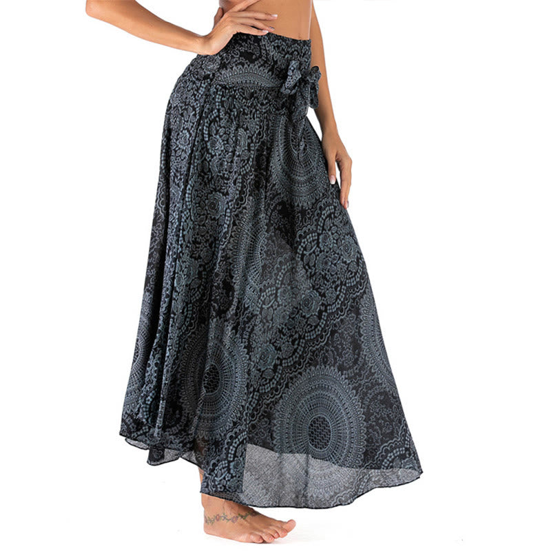 Buddha Stones Two Style Wear Boho Compass Rose Flower Skirt Dress - image 40