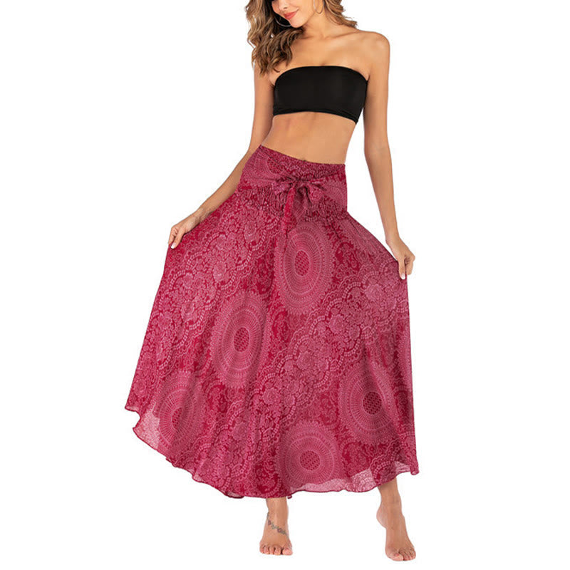 Buddha Stones Two Style Wear Boho Compass Rose Flower Skirt Dress - image 24