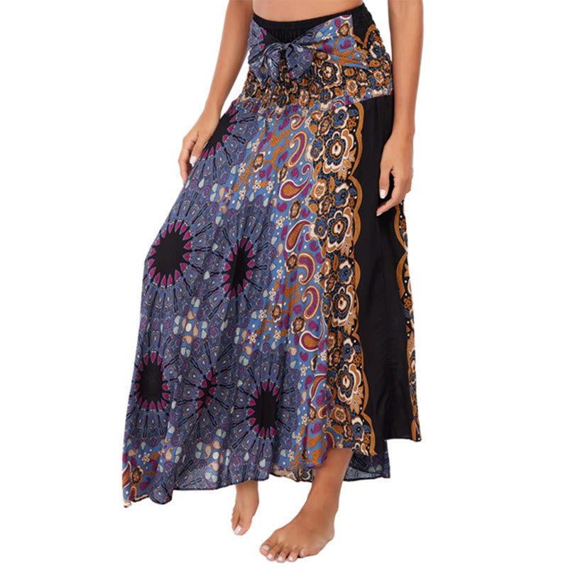 Buddha Stones Two Style Wear Bohemian Mandala Flower Water Drop Lace-up Skirt Dress - Thistle - US4-12，UK/AU8-16，EU36-44 (F) - image 15