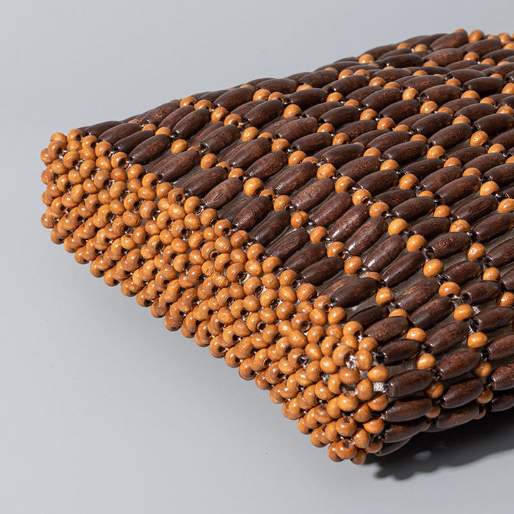 Buddha Stones Hand-woven Wooden Beads Handbag - image 5