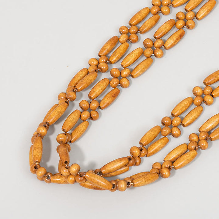 Buddha Stones Hand-woven Wooden Beads Shoulder Bag Handbag - image 7