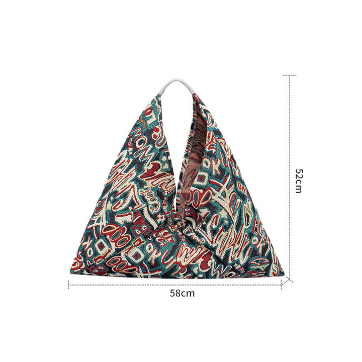 Buddha Stones Flowers Letters Butterfly Geometry Print Underarm Triangle Shoulder Bag - image 7
