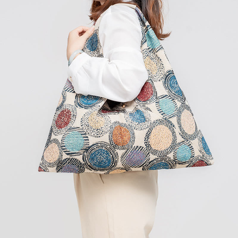 Buddha Stones Geometry Tiger Flowers Leopard Stripes Print Underarm Triangle Shoulder Bag - image 2