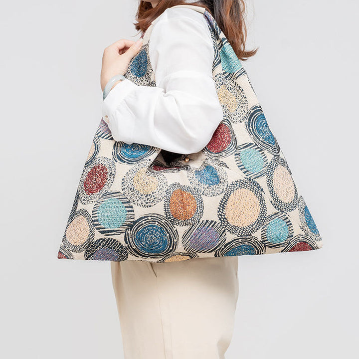 Buddha Stones Geometry Tiger Flowers Leopard Stripes Print Underarm Triangle Shoulder Bag - image 2