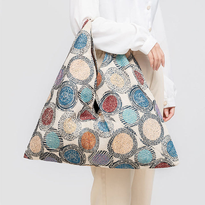 Buddha Stones Geometry Tiger Flowers Leopard Stripes Print Underarm Triangle Shoulder Bag - image 3