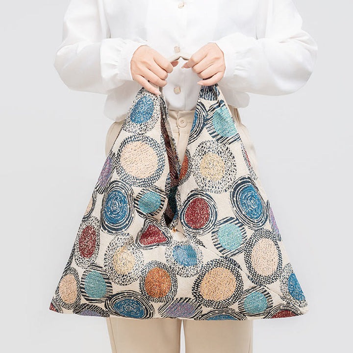 Buddha Stones Geometry Tiger Flowers Leopard Stripes Print Underarm Triangle Shoulder Bag - image 1