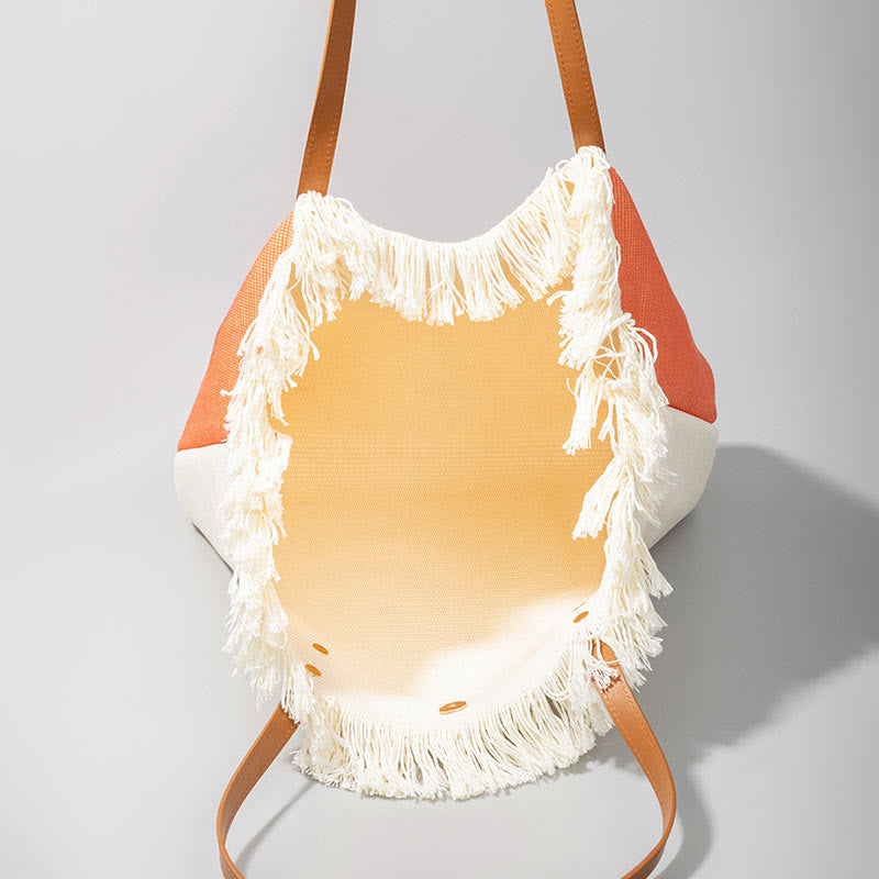 Buddha Stones Large Capacity Dreamcatcher Mandala Tassel Canvas Tote Shoulder Bag - image 2