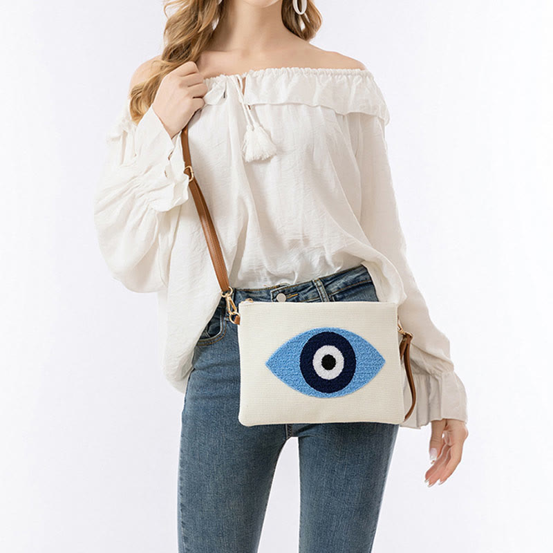 Buddha Stones Evil Eye Leaf Hamsa Canvas Crossbody Bag Shoulder Bag Handbag - image 6