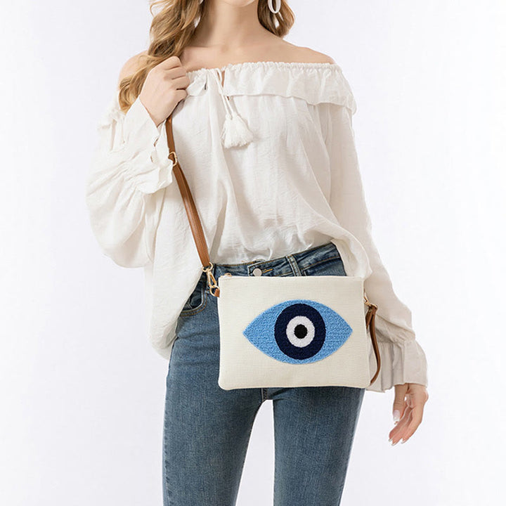 Buddha Stones Evil Eye Leaf Hamsa Canvas Crossbody Bag Shoulder Bag Handbag - image 6