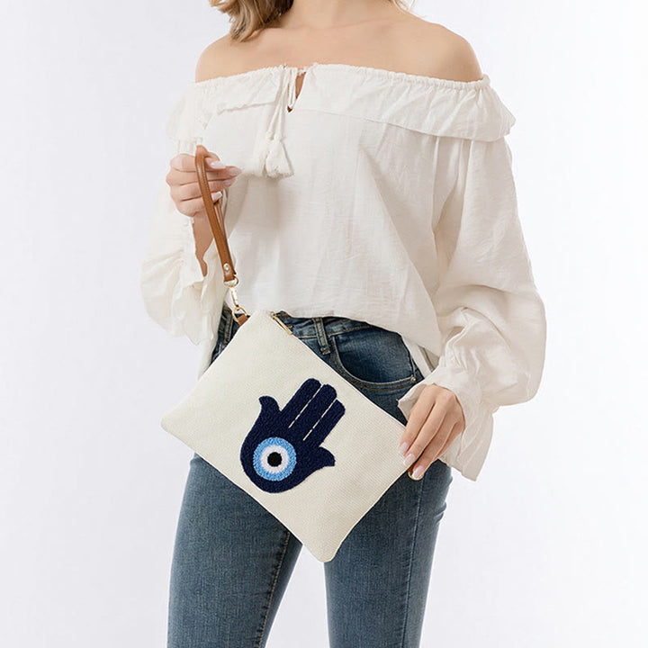 Buddha Stones Evil Eye Leaf Hamsa Canvas Crossbody Bag Shoulder Bag Handbag - image 16