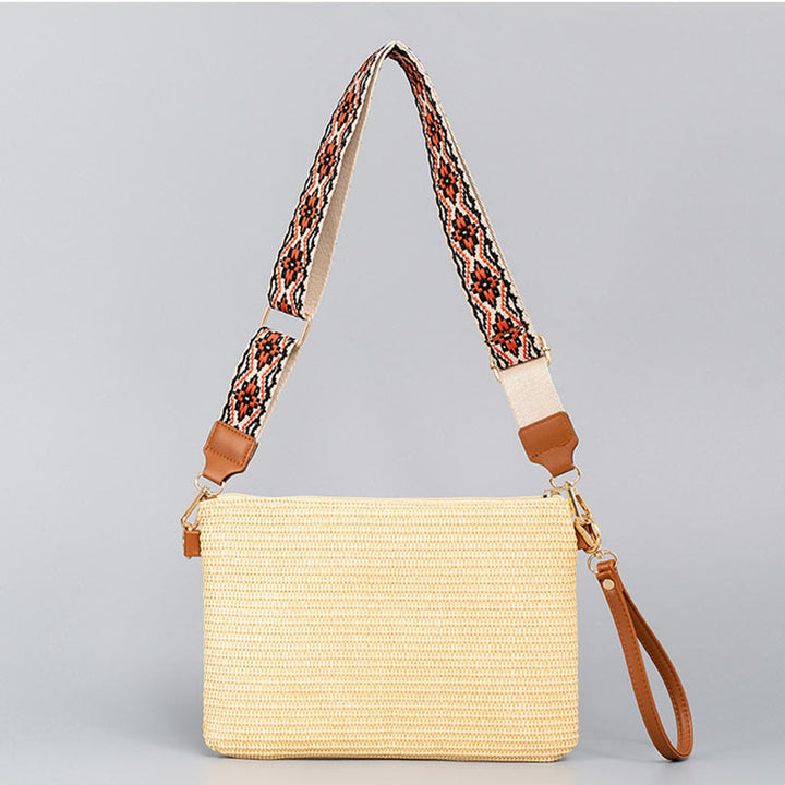 Buddha Stones Boho Colorful Geometry Straw Woven Crossbody Bag Shoulder Bag Handbag - image 10