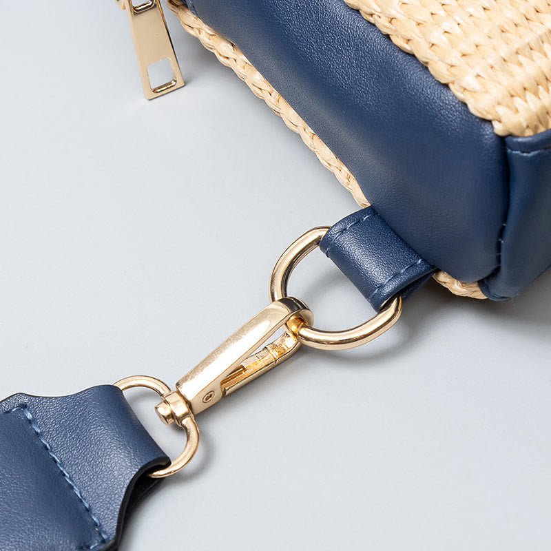 Buddha Stones Small Geometry Straw Woven Crossbody Bag Shoulder Bag - image 3