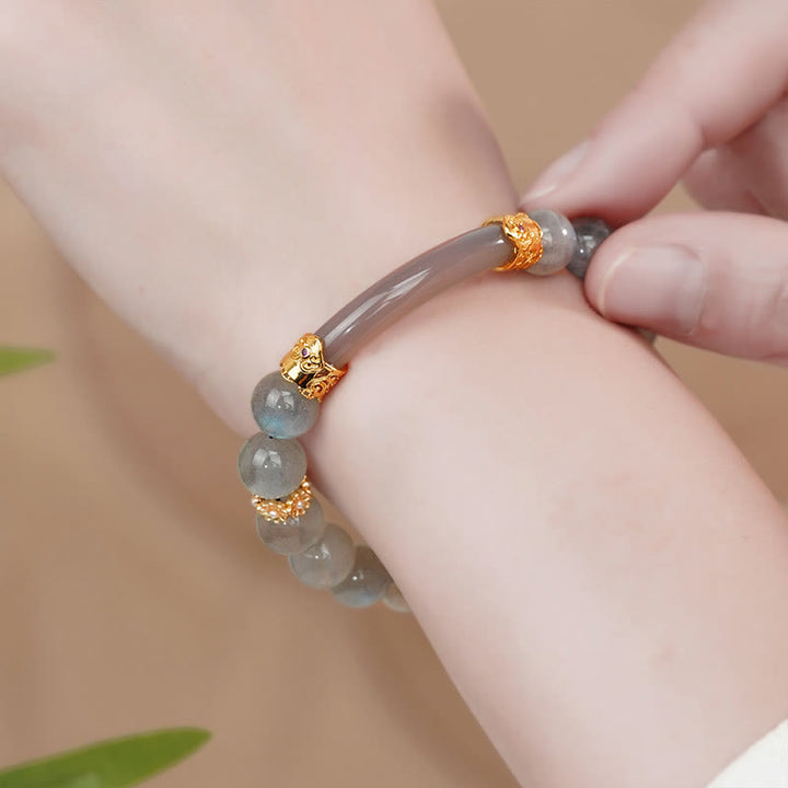 Buddha Stones Natural Labradorite Moonstone Healing Change Bracelet - image 2