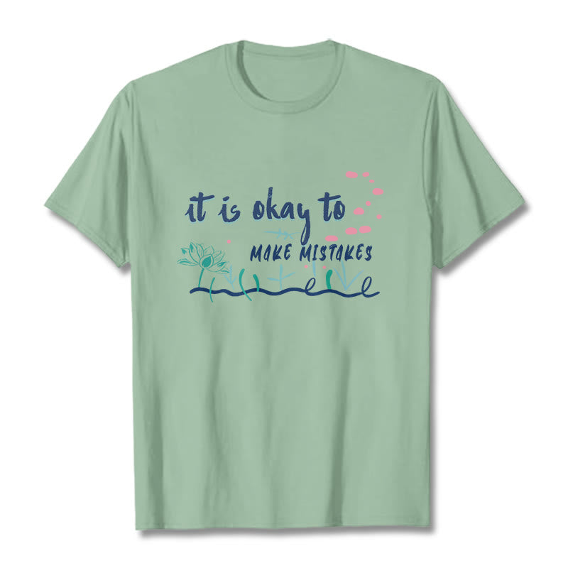 Buddha Stones It Is Okay To Make Mistakes Tee T-shirt - PaleGreen - 2XL - image 14