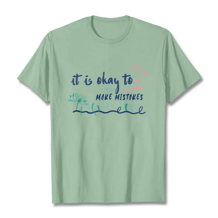 Buddha Stones It Is Okay To Make Mistakes Tee T-shirt - PaleGreen - 2XL - image 14