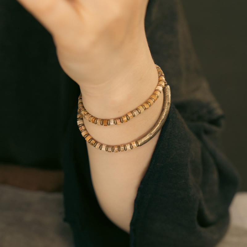 Buddha Stones Sodalite Picture Jasper Green Point Stone Harmony Wisdom Bracelet - image 2