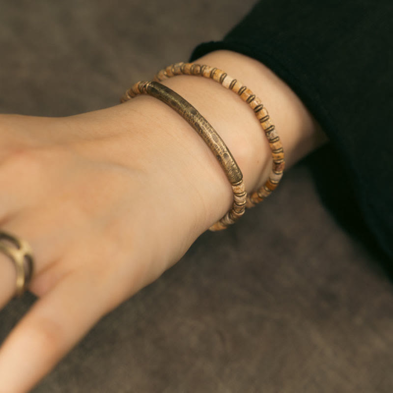 Buddha Stones Sodalite Picture Jasper Green Point Stone Harmony Wisdom Bracelet - image 1