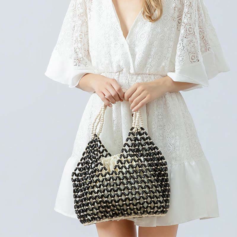 Buddha Stones Hand-woven Wooden Beads Shoulder Bag Handbags - image 14