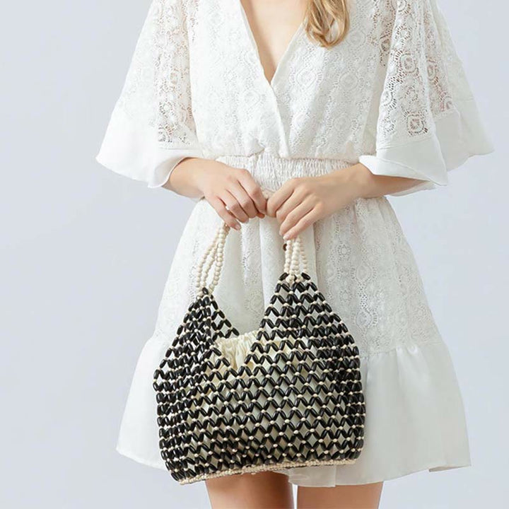 Buddha Stones Hand-woven Wooden Beads Shoulder Bag Handbags - image 14