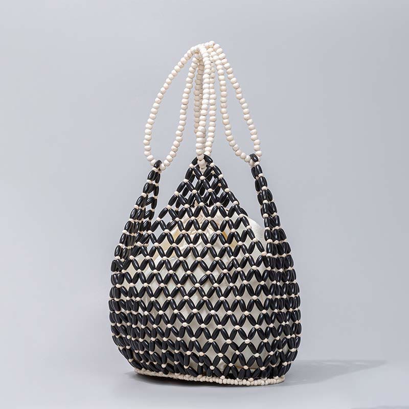 Buddha Stones Hand-woven Wooden Beads Shoulder Bag Handbags - image 7