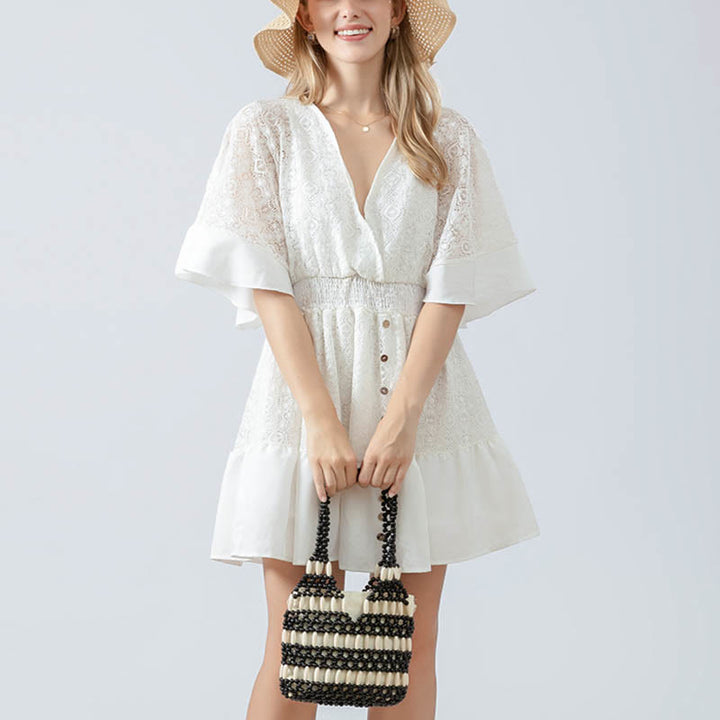 Buddha Stones Hand-woven Round Wooden Beads Shoulder Bag - image 10