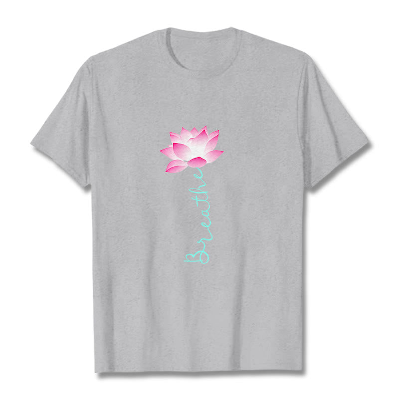 Buddha Stones BREATHE Lotus Tee T-shirt - LightGrey - 2XL - image 18