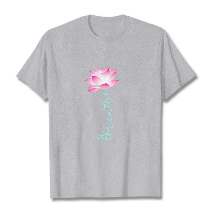 Buddha Stones BREATHE Lotus Tee T-shirt - LightGrey - 2XL - image 18