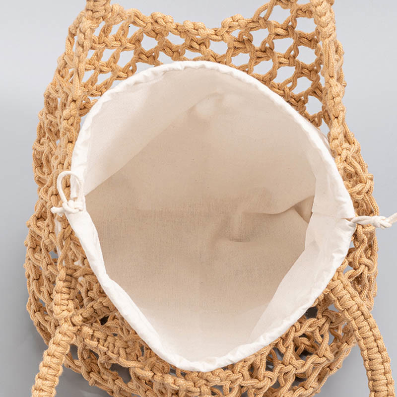 Buddha Stones Hand-woven Cotton Thread Shoulder Bag Handbags - image 1