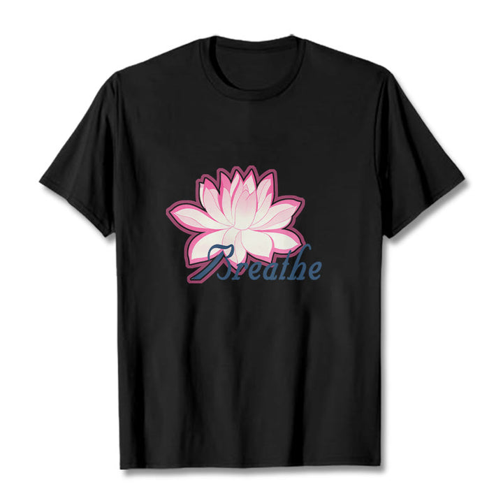 Buddha Stones BREATHE Lotus Flower Tee T-shirt - Black - 2XL - image 3