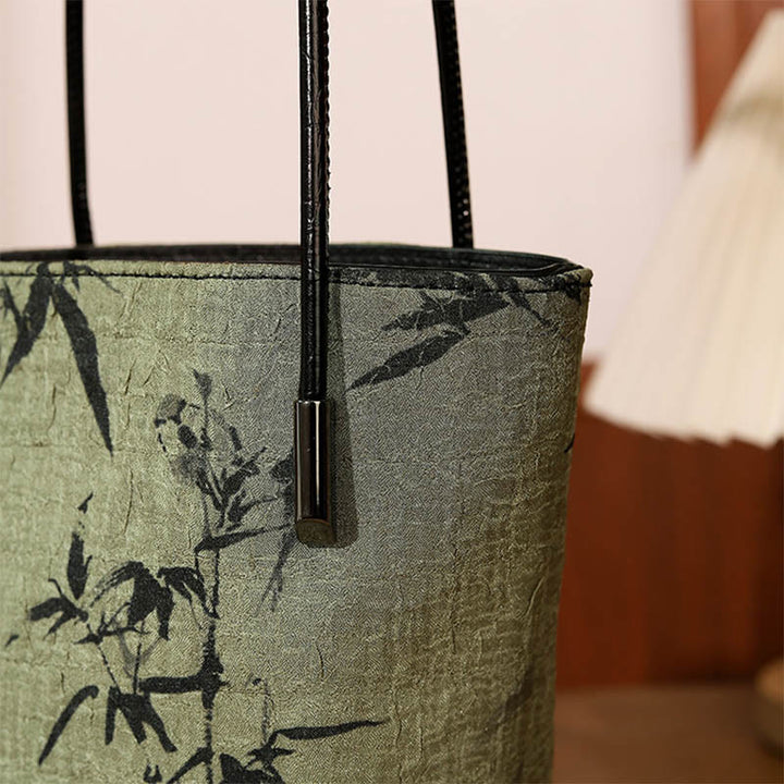 Buddha Stones Green Bamboo Print Vintage Crossbody Bag Handbag - image 5