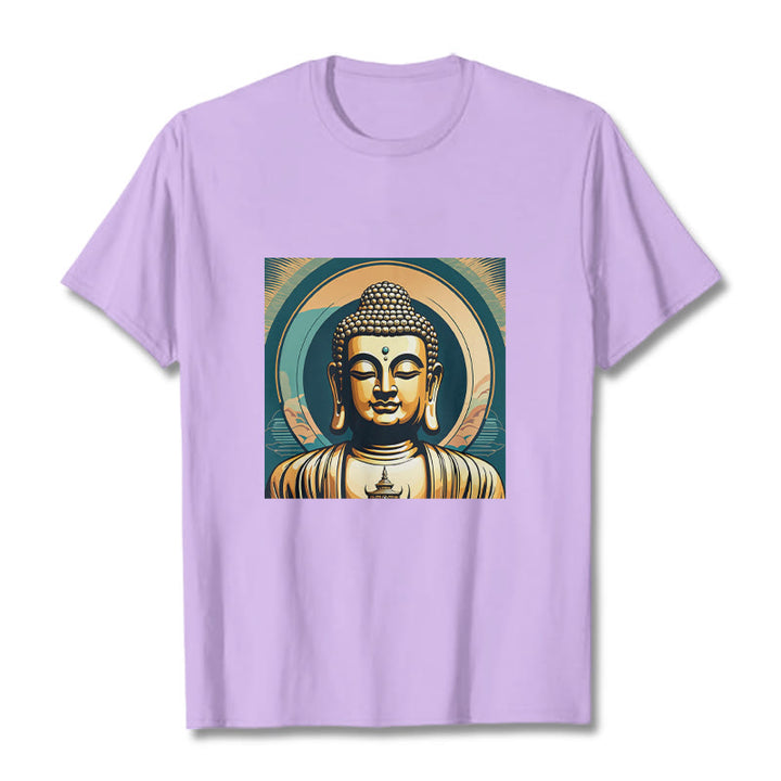 Buddha Stones Aura Golden Buddha Tee T-shirt - Plum - 2XL - image 15