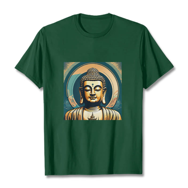 Buddha Stones Aura Golden Buddha Tee T-shirt - ForestGreen - 2XL - image 9