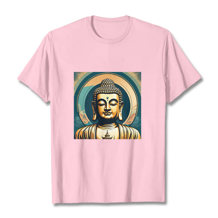 Buddha Stones Aura Golden Buddha Tee T-shirt - LightPink - 2XL - image 11