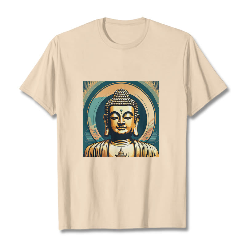 Buddha Stones Aura Golden Buddha Tee T-shirt - Bisque - 2XL - image 7