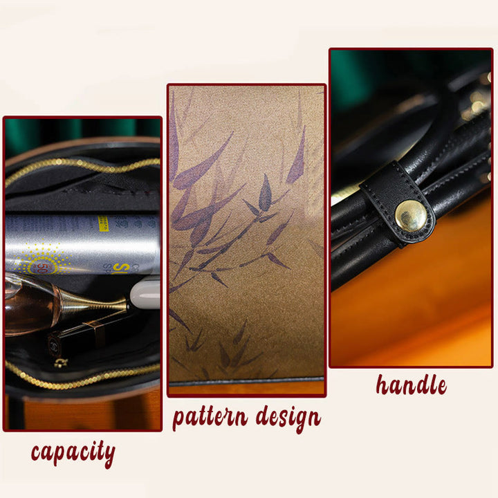 Buddha Stones Gold Bamboo Print Vintage Crossbody Bag Handbag - image 6