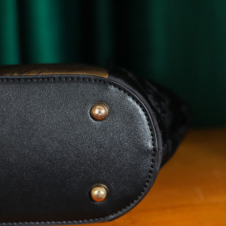 Buddha Stones Gold Bamboo Print Vintage Crossbody Bag Handbag - image 5