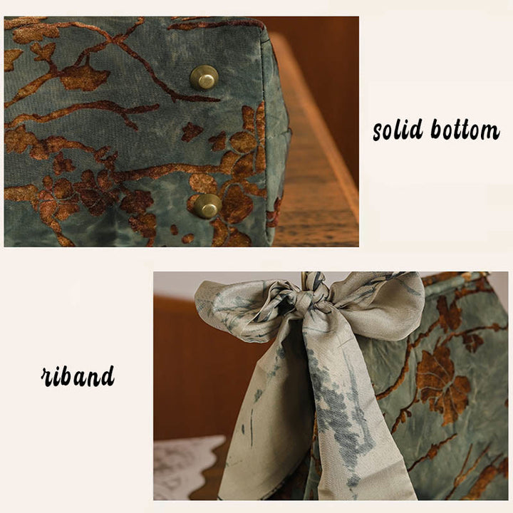 Buddha Stones Velvet Jacquard Metal Chain Crossbody Bag Handbags - image 5